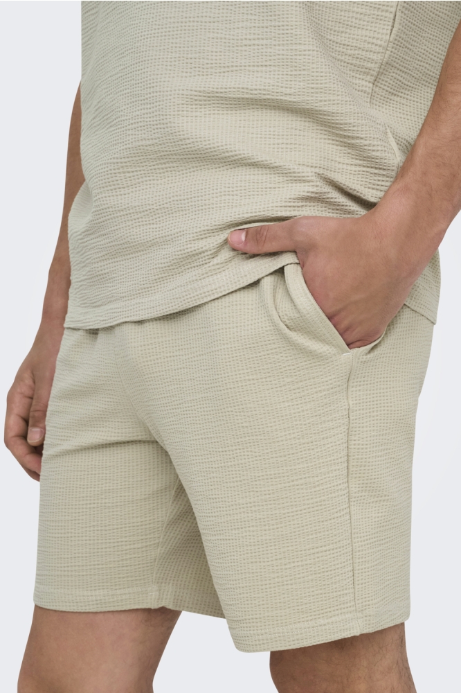 ONSKIAN LIFE REG SEERSUCKER SHORTS 22029752 Silver Lining